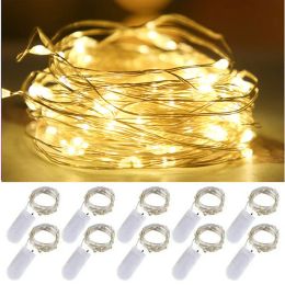 Decorations 10pcs 1M 2M Fairy Light LED Copper Wire String Lights Outdoor Garland Wedding Light for Home Christmas Garden Holiday Decoration