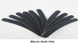 100pcslot 8080 nail file emery board sanding professional 100180 black buffer buffing slim curve7255357