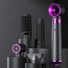 Hair Dryers 5-in-1 hair dryer multi hot air styling machine comb straightener and curler brush negative ion volumetric flask iron Q240429