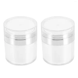 Storage Bottles 2 Pcs With Cover Press Cream Jar Miss Travel Containers Airless Lotion Pp Sub Bottle