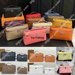 loro LP19 Pouch tote lunch box top layer L19 Pouch handbag Womens bags Extra Pocket leather designer Two way zipper crossbody makeup totes GVYY