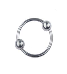 Stainless steel Cockrings glans ring with two beads ejection delay ejaculation products penis sex toys for men6568606