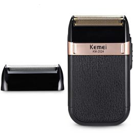 Kemei powerful rechargeable shaver for men foil electric beard hair shaving head bald razor with extra mesh 240420