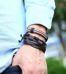 Charm Bracelets 5Pcs Retro Men Faux Leather Braided Rope Beads Bracelet Wrist Bangle Jewellery Men039s Alloy Punk Viking Gift5981780