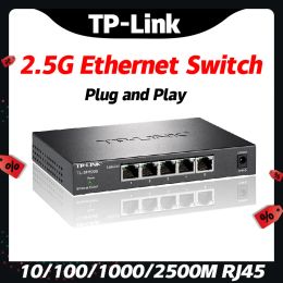 Switches Tplink 5 Port Switch 2500mbps 2 5 Gigabit Splitter BASET Ethernet Mini TLSH1005 Home Network Center Switch Plug and Play