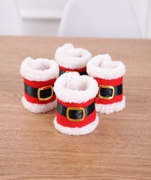 Santa Claus Red Napkin Rings Holder Elf Cloth Tissue Boxes Party Banquet Dinner Table Christmas Decoration Serviette Holder DH03082009191