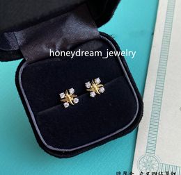 T earring Cross Colour separation custom Coloured stone 925 silver Factory designer Jewellery 18kt rose gold wide diamond custom