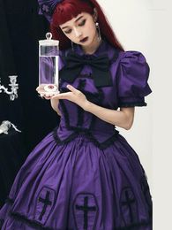 Work Dresses Gothic Street Lolita Skirt Sets Women Japanese Sweet Bow Lapel Puff Sleeve Shirt Ball Gown Two Piece Womens Outifits