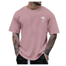 Men's T Shirts Shirt Round Neck Short Sleeve Loose Summer Tops Fashion T-shirt With Tree Graphic Retro Print Street Sports Casual