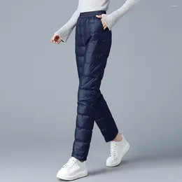 Women's Pants Women Cotton Trousers Winter High Waisted With Thick Windproof Warmth Slim Fit Featuring Solid Colour For A