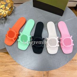 Designer Slippers Women Sandals Interlocking G Slides Foam Slipper Rubber Flip Flips Ladies Flat Beach Jelly Sandal Summer Outdoor Slide