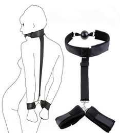 Erotic Sex Toys For Woman Couples Mouth Gag Handcuffs For Sex BDSM Bondage Restraint Collar Fetish Slave Adult Game Sex Products1579710