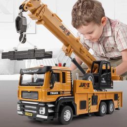 Electric/RC Car 1 50 Scale Truck Crane Alloy Car Model Light Sound Effect Diecast Car Toys for Boys Birthday Gift Kids Toys Car Collection T240428