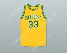 CUSTOM NAY Name Youth/Kids DAVID THOMPSON 33 CREST HIGH SCHOOL CHARGERS YELLOW GOLD BASKETBALL JERSEY 2 TOP Stitched S-6XL