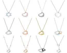 Original 100 925 Sterling Silver Classic Love Double Love Ring Shape Necklace Pendant Rose Gold Silver Elegant Necklace Jewelry6220816