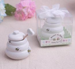 100 pcs Ceramic Meant to Bee Honey Jar Honey Pot Wedding Favours Baby shower Favours SN8025851391