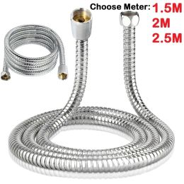 Set Stainless steel Pipes Fittings Shower Holder hose 1.5m domestic water heater nozzle water pipeHigh Quality bathroom accessories