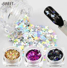 1Bottle 3D Nail Art Glitter Colourful Butterfly Sequins Slice Tips Nail Decoration DIY Manicure Tools LAHD01-057809147