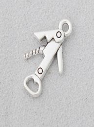 Whole Fashion Alloy Daily Use Bottle Opener Charms Vintage Corkscrew Tool Charms 1221mm 100pcs AAC15266553088