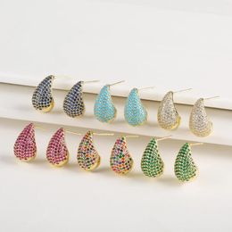 Stud Earrings Selling Shiny Zirconia Water Drop C Shape Classic Ladies Comma Fashion For Women Girls Party Jewellery