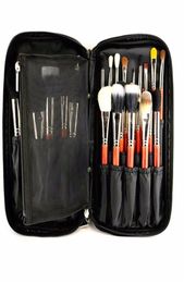 WholeNew Arrival Fashion Black Nylon Cosmetic Tool Makeup Brush Bag Case Brushes Holder Pouch Kit Bag 27x16x4cm7263175