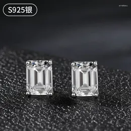 Stud Earrings Classic 6 8mm White Yellow High Carbon Diamond For Women Piercing S925 Silver Needle Gift Girlfriend