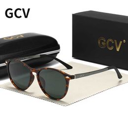 Sunglasses GCV 2021 Ultra Light TR90 Sunglasses Men Female Polarised TAC Lens Driving Sun Glasses Women Sports Cat Eye Butterfly Circular T240428