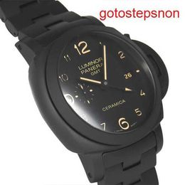 Sports Wrist Watch Panerai Luminor Series Swiss Watch Mens Automatic Mechanical Famous Luxury Watch PAM00438 Black Ceramic 44mm
