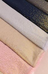 Laven women geometry trigon scarves ironing gold glitter scarf plain cotton muslim hijab shawls 7color 18090cm 10pcslot S1810198383712