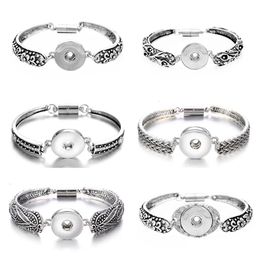 Charm Bracelets Vintage 6Styles Metal 18Mm Snaps Buttons Jewellery Magnetic Snap Button Bracelet For Women Men Drop Delivery Dhgarden Dhwxa