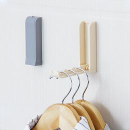 Set Foldable Wall Mounted Hanging Rack Bathroom Adhesive Holders Space Saving Door Hooks Hangers Punchless Drying Racks Accessories