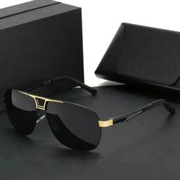 Mens Polarised Sunglasses Men Pochromism Metal Frame Sun Glasses Outdoor Night Vision Driving Fashion Eyewear UV400 240423
