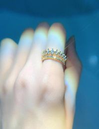 Wedding Rings For Women Light Luxury Delicate Double Row Zircon Gold Color Finger Ring Gifts Fashion Jewelry7172682