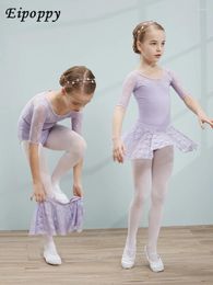 Stage Wear Girls Exercise Clothing Summer Body Ballet Dance Dress Toddler Short Sleeve Dancing Clothes