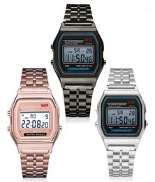 Wristwatches WR Women Men Wrist Watch Digital Waterproof Quartz Dress Golden LED Watches Man Electronic Sports Watches19905636