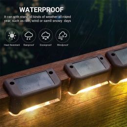 Decorations Warm White LED Solar Step Lamp Path Stair Outdoor Garden Lights Waterproof Balcony Light Decoration for Patio Stair Fence Light