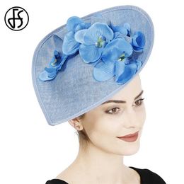 Wide Brim Hats Bucket Hats FS Fascinator Cocktail Party Derby Hats For Women Luxury Wedding Church Hair Accessories Horse Racing Festival Kentucky Cap 2024 Y240426