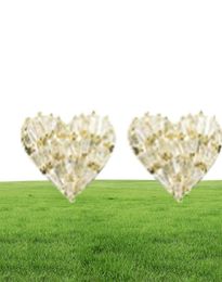 Korean Luxury Jewelry 925 Sterling SilverGold Fill T Princess Cut White Topaz CZ Diamond Cute Women Stud Earring For Valentine03625002939