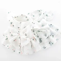 Dog Apparel Pretty Pet Dress Soft Decorative Eye-catching Floral Print Puppy Bowknot Princess Skirt