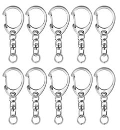 100Pcs Key Ring Key Chain DSnap Hook Split Keychain Parts Ring Hardware with 8mm Open Jump and Connector1975502