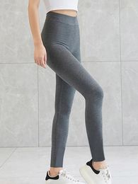 Women's Leggings Fitness Women Yoga Pants Skinny Thread Cotton Slimming Tight High Waist Leggins Solid Black Grey