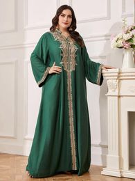 Ethnic Clothing Morocco Kaftan Plus Size Women Embroidery Maxi Dress Dubai Abaya Turkey Robe Saudi Arab Gown Muslim Eid Ramadan Djellaba