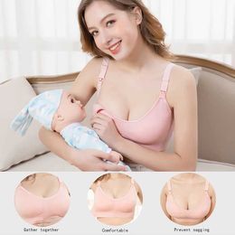 Bras Wireless Maternity Bra Pregnant Women Seamless Prevent Sagging Breastfding Bras Push Up Breathable Front Open Nursing Bra Hot Y240426