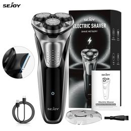 Sejoy 3D Electric Shaver For Men Fast Charging Wet And Dry Ipx7 Waterproof Razor Mens With Pop-Up Trimmer 240420