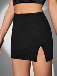 Skirts Wrapped Hip Skirt Tight Cross Pro Sexy Step Strap Mini Weight Loss Black SkirtL2429