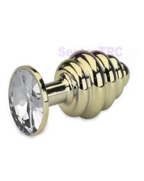 Gold Spiral Metal Anal Plug Toys Butt Plugs Anus Sex Toy BDSM Bondage Gear Fetish Sexual Wellness Sexy Erotic Costume Adult Novelt1487321