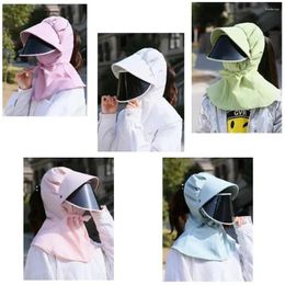 Wide Brim Hats Sun-shading Hat Outdoor Cycling Cover Face Protection Against UV Sunscreen Mask Women's Sun Cap Removable Lens Protective