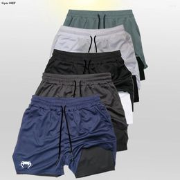 Men's Shorts Men Fitness Bodybuilding 2 In 1 Man Summer Gym Workout Male Breathable Mesh Quick Dry Sportswear Jogger Beach Short Pants