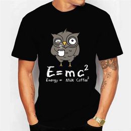 Men's T-Shirts Mens T-shirt E MC2 Energy Milk Coff Pattern Shirts 2022 New Strt Fashion Style Short-slve T-shirts Male Top Clothes Y240429