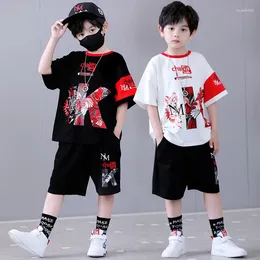 Clothing Sets Fashion Children Boy 2024 Summer O-neck Short Sleeve Letter Print 2 Pieces Teenager Clothes Outfits Suits